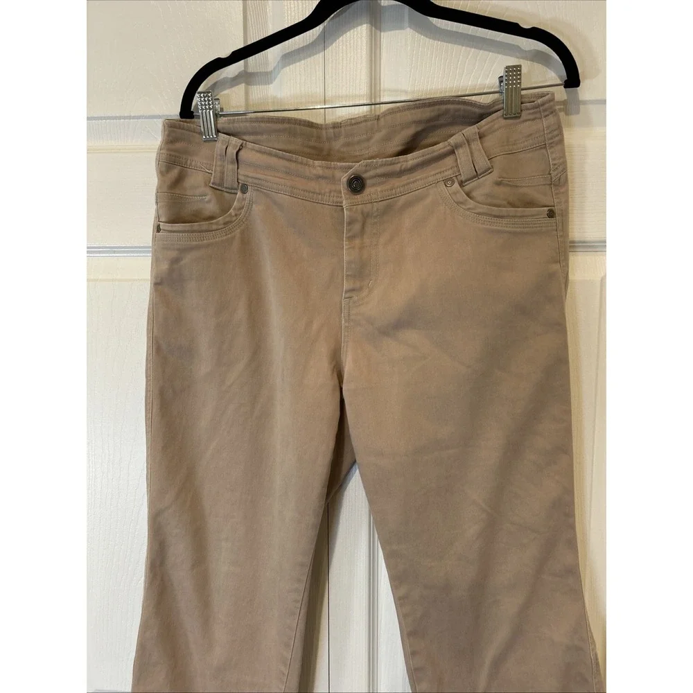 KUHL KLAUDETTE Pants Women 12 Coffee Tan Straight Leg Stretch Hiking Outdoor